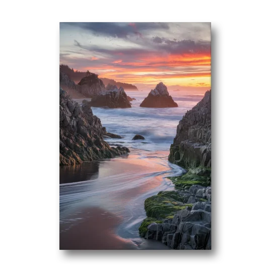 Bandon Rocky Shoreline - Canvas Wall Art - Front