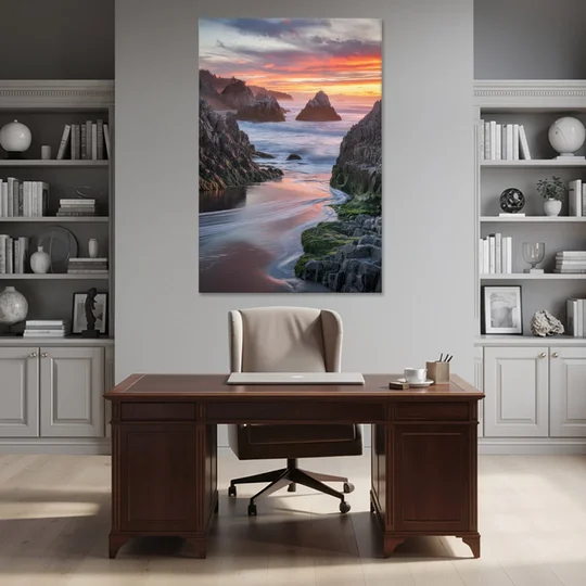 Bandon Rocky Shoreline - Canvas Wall Art - Office - 40x60