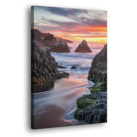 Bandon Rocky Shoreline - Canvas Wall Art - Side