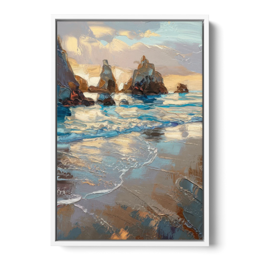Bandon Seaside Serenity - White Framed Canvas Wall Art - Front