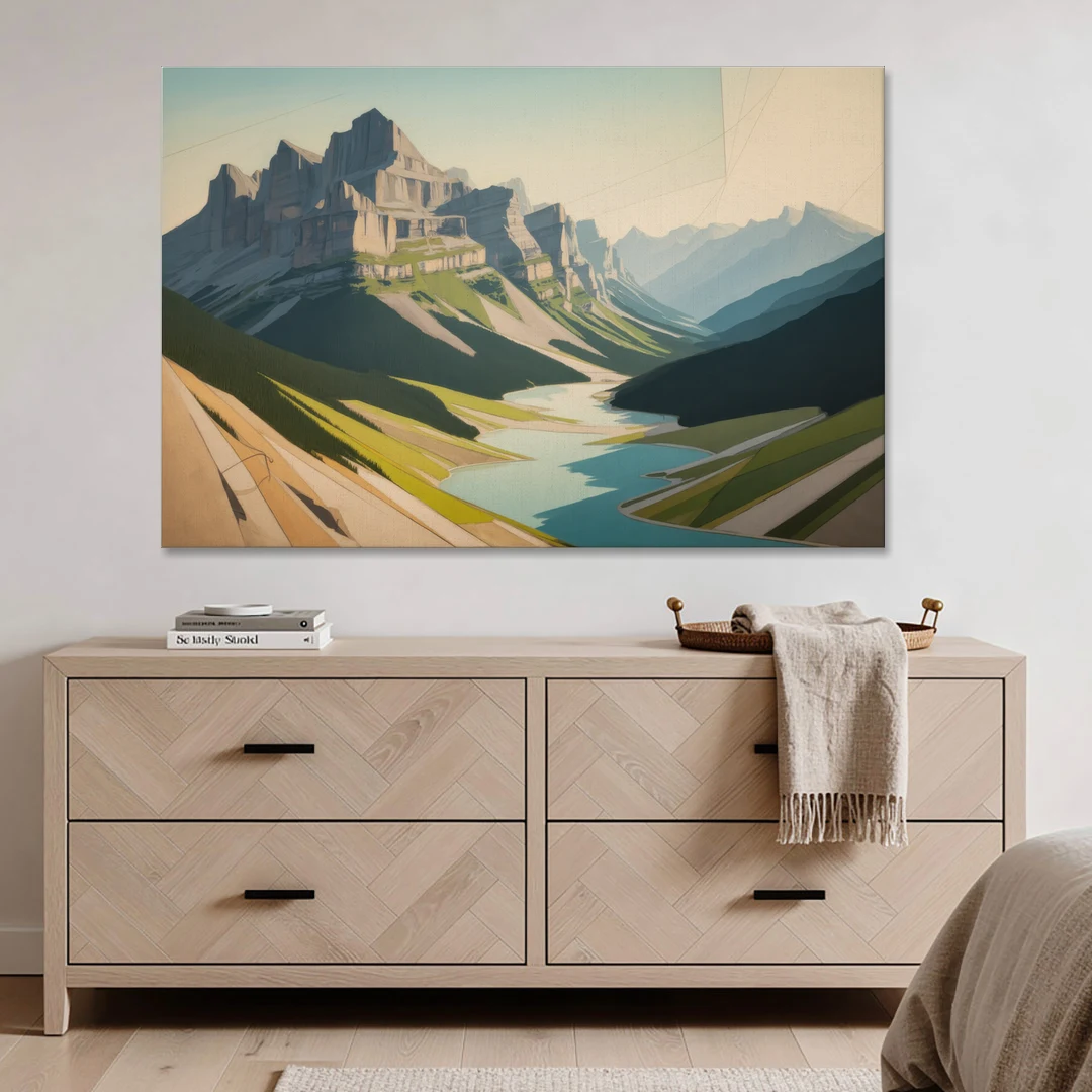 Banff Alpine Peaks - Canvas Wall Art - Coffee Table - 60x40