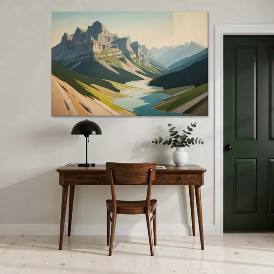 Banff Alpine Peaks - Canvas Wall Art - Office - 60x40