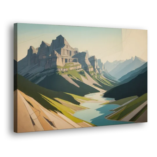 Banff Alpine Peaks - Canvas Wall Art - Side
