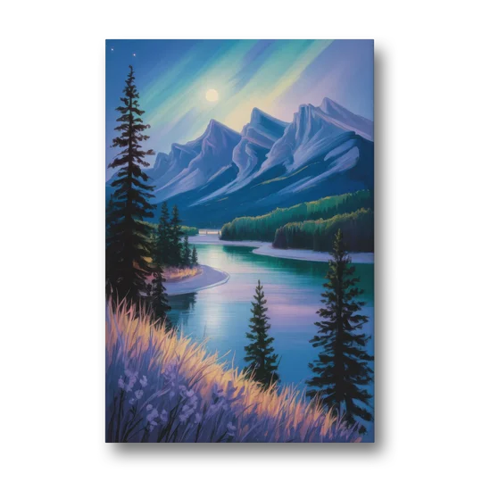Banff National Park at Night - Canvas Wall Art - Front