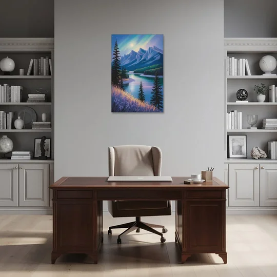 Banff National Park at Night - Canvas Wall Art - Office - 24x36
