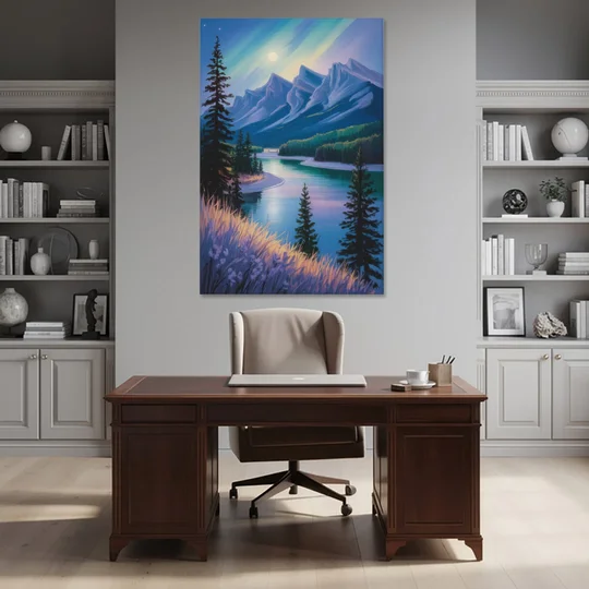 Banff National Park at Night - Canvas Wall Art - Office - 40x60
