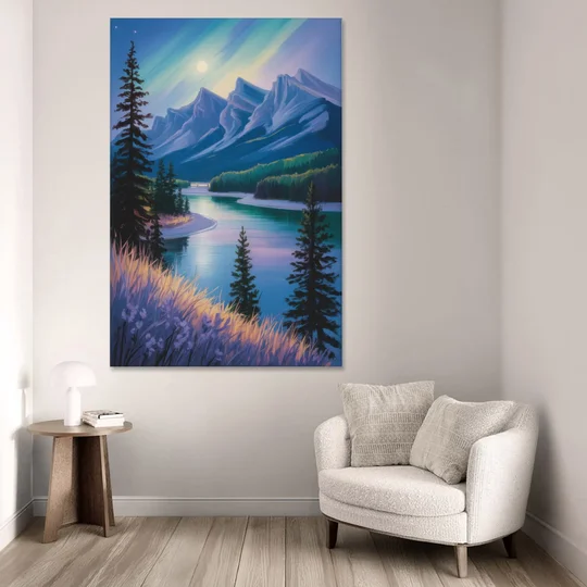 Banff National Park at Night - Canvas Wall Art - Sofa - 40x60