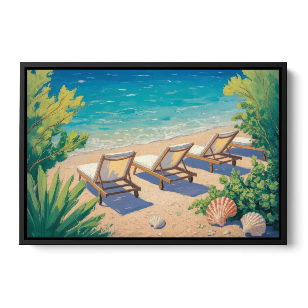 Banje Beach Bliss - Black Framed Canvas Wall Art - Front