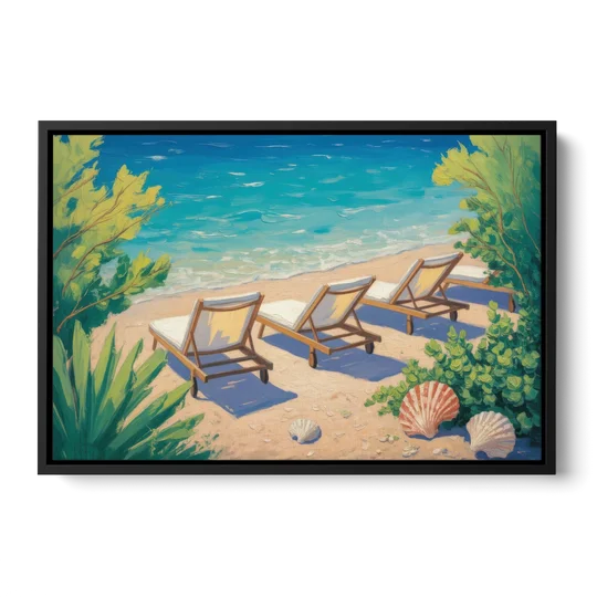 Banje Beach Bliss - Black Framed Canvas Wall Art - Front