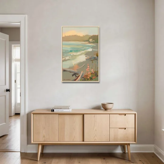 Bar Harbor Coastal Serenity - Oak Framed Canvas Wall Art - Coffee Table - 24x36