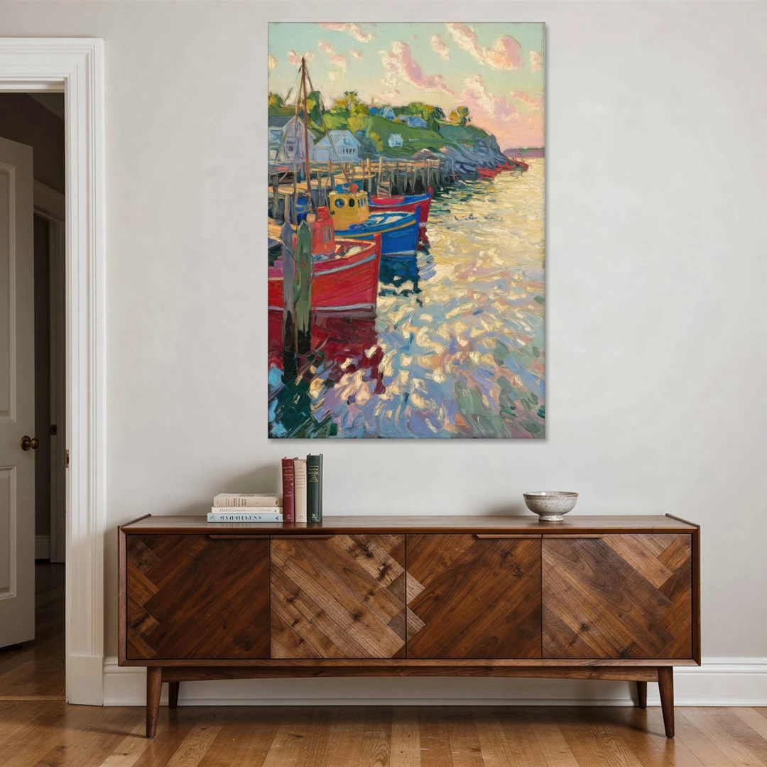 Bar Harbor Lobster Boats Harbor - Canvas Wall Art - Coffee Table - 40x60