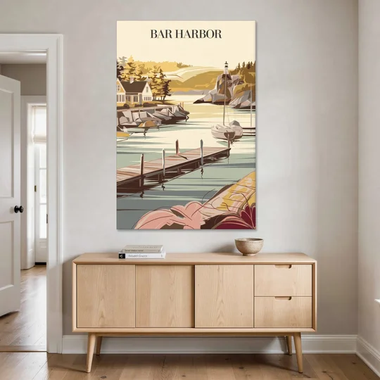 Bar Harbor New England Charm - Canvas Wall Art - Coffee Table - 40x60