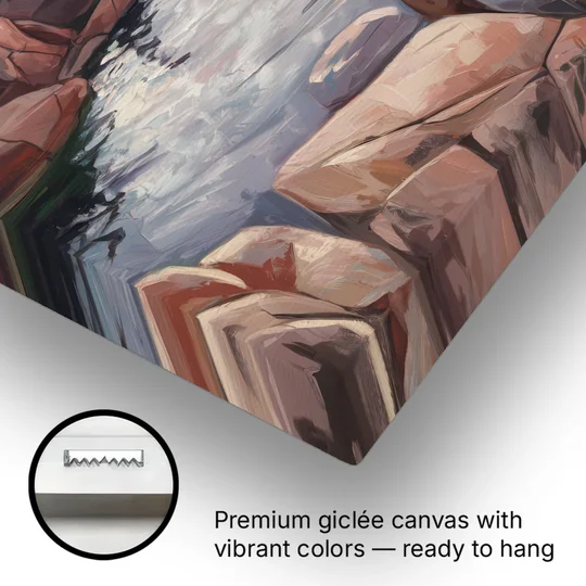 Bar Harbor Rocky Shoreline - Canvas Wall Art - Gallery Wrap Corner