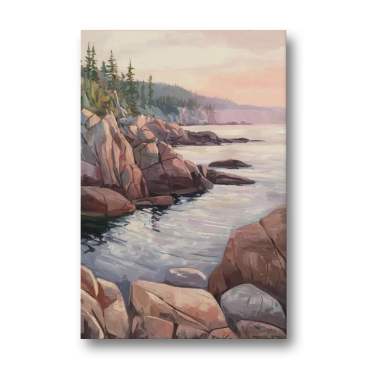 Bar Harbor Rocky Shoreline - Canvas Wall Art - Front