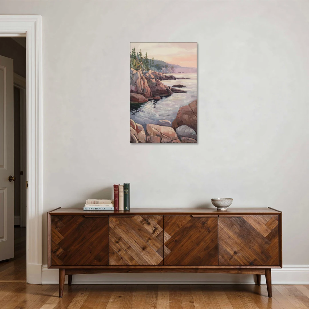 Bar Harbor Rocky Shoreline - Canvas Wall Art - Coffee Table - 24x36