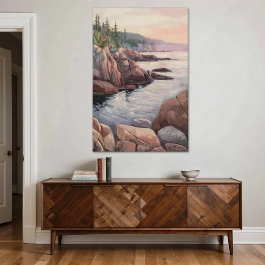 Bar Harbor Rocky Shoreline - Canvas Wall Art - Coffee Table - 40x60