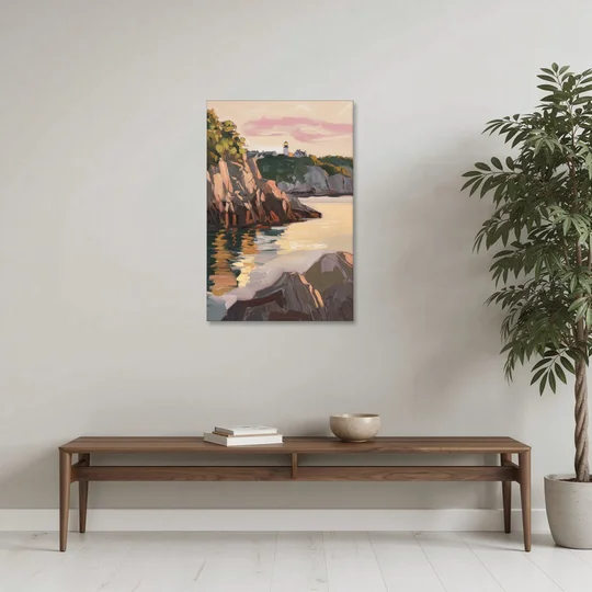 Bar Harbor Scenic Coastline - Canvas Wall Art - Coffee Table - 24x36