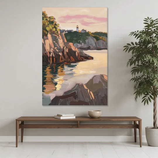 Bar Harbor Scenic Coastline - Canvas Wall Art - Coffee Table - 40x60