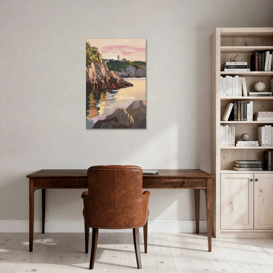 Bar Harbor Scenic Coastline - Canvas Wall Art - Office - 24x36