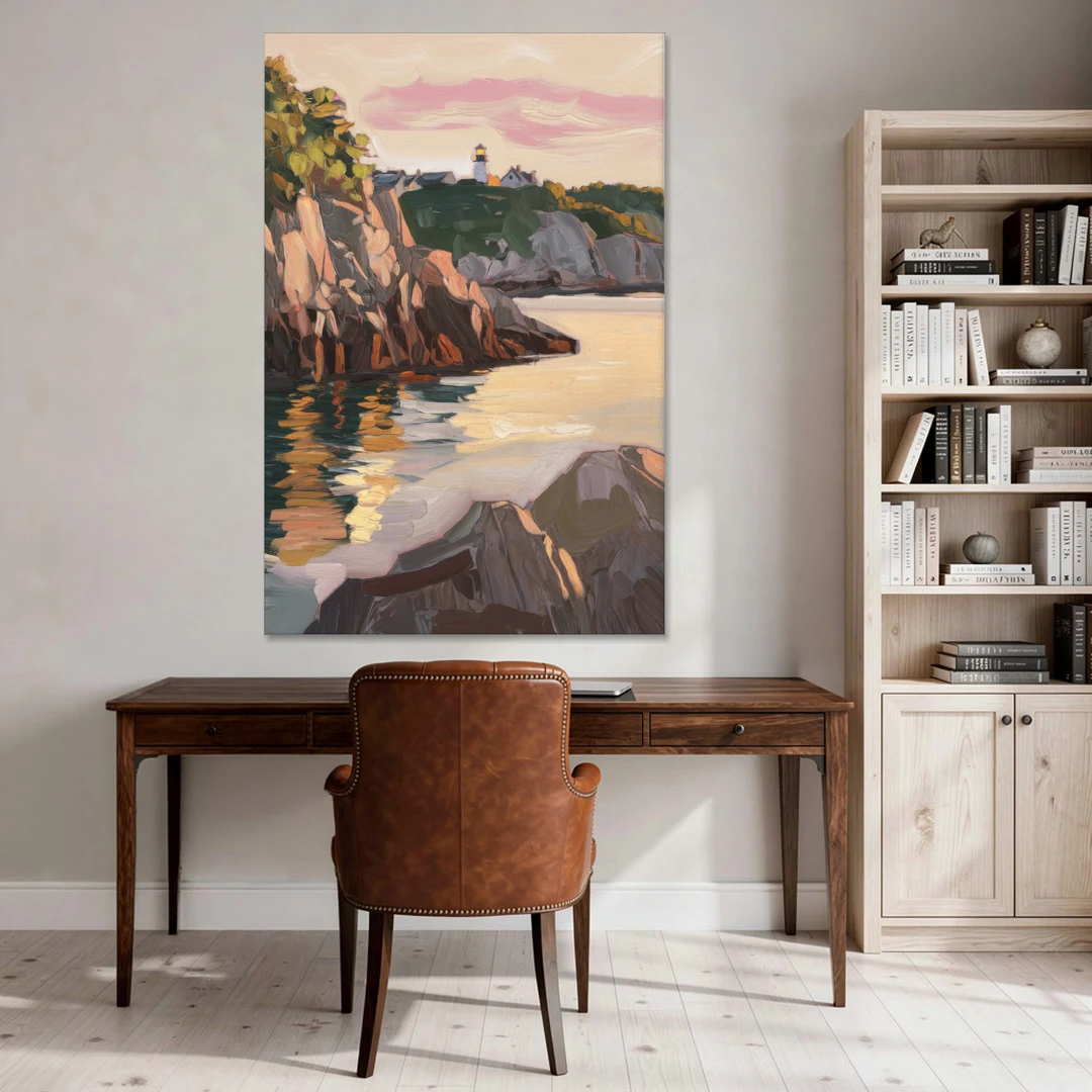 Bar Harbor Scenic Coastline - Canvas Wall Art - Office - 40x60