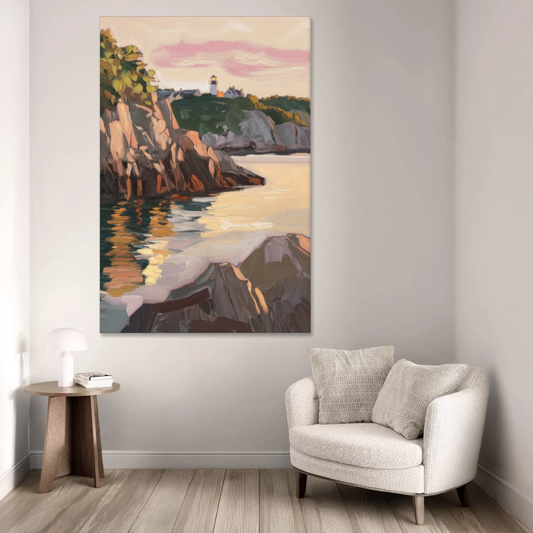 Bar Harbor Scenic Coastline - Canvas Wall Art - Sofa - 40x60