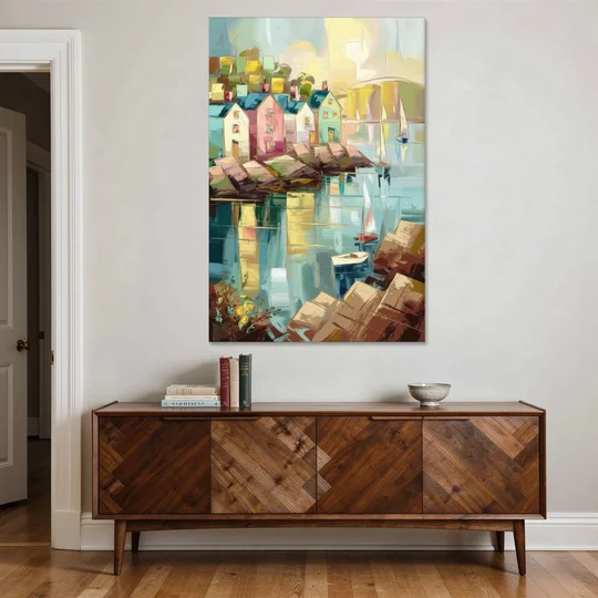 Bar Harbor Seaside Village - Canvas Wall Art - Coffee Table - 40x60
