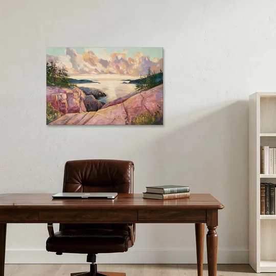 Bar Harbor Sunrise Over Acadia - Canvas Wall Art - Office - 36x24
