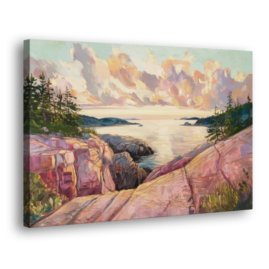 Bar Harbor Sunrise Over Acadia - Canvas Wall Art - Side