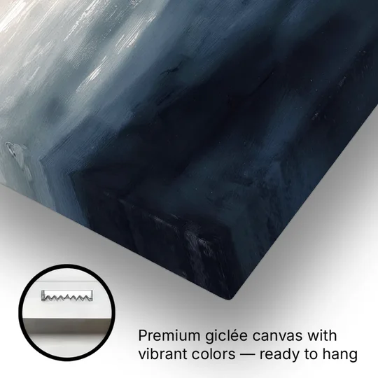 Bathroom Paintings Blush Dawn Over a Misty Sea - Canvas Wall Art - Gallery Wrap Corner