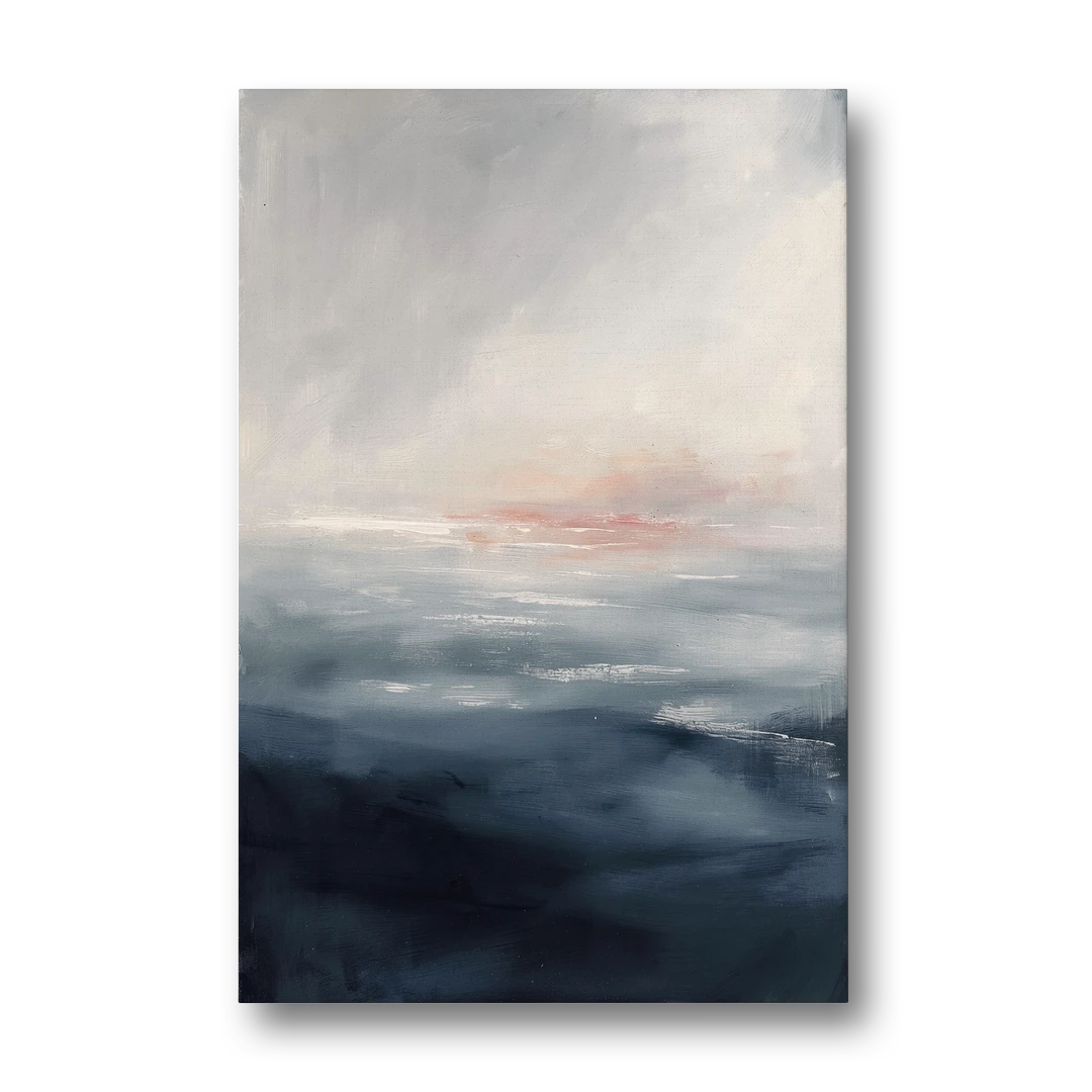 Bathroom Paintings Blush Dawn Over a Misty Sea - Canvas Wall Art - Front