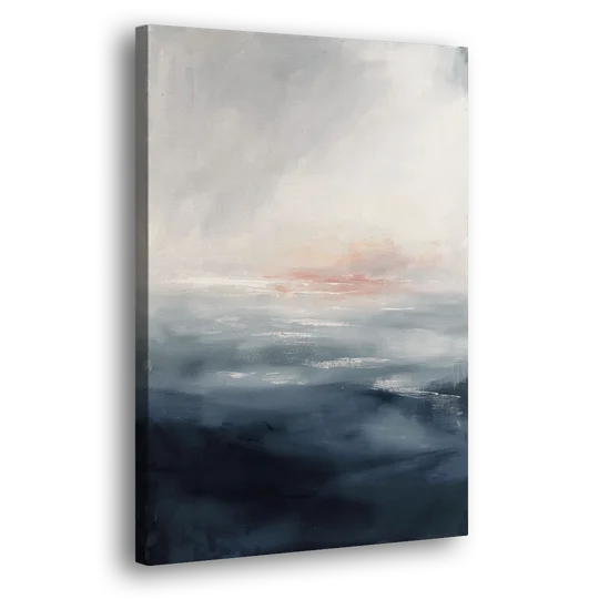 Bathroom Paintings Blush Dawn Over a Misty Sea - Canvas Wall Art - Side