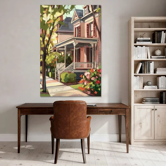 Baton Rouge Garden District Charm - Canvas Wall Art - Office - 40x60
