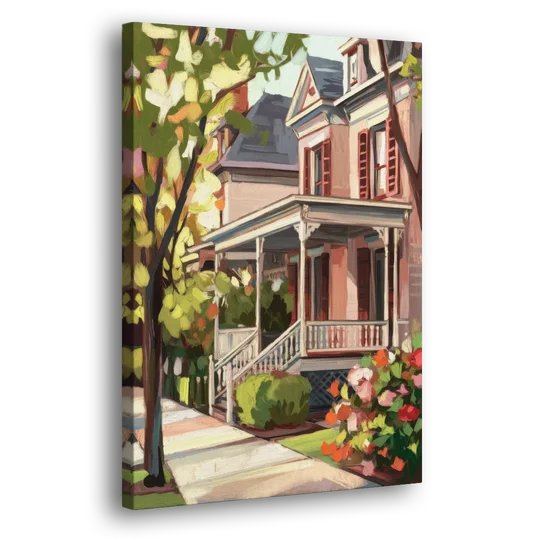 Baton Rouge Garden District Charm - Canvas Wall Art - Side