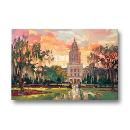 Baton Rouge Louisiana State Capitol - Canvas Wall Art - Front