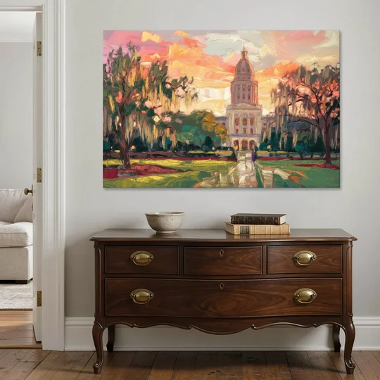 Baton Rouge Louisiana State Capitol - Canvas Wall Art - Coffee Table - 60x40