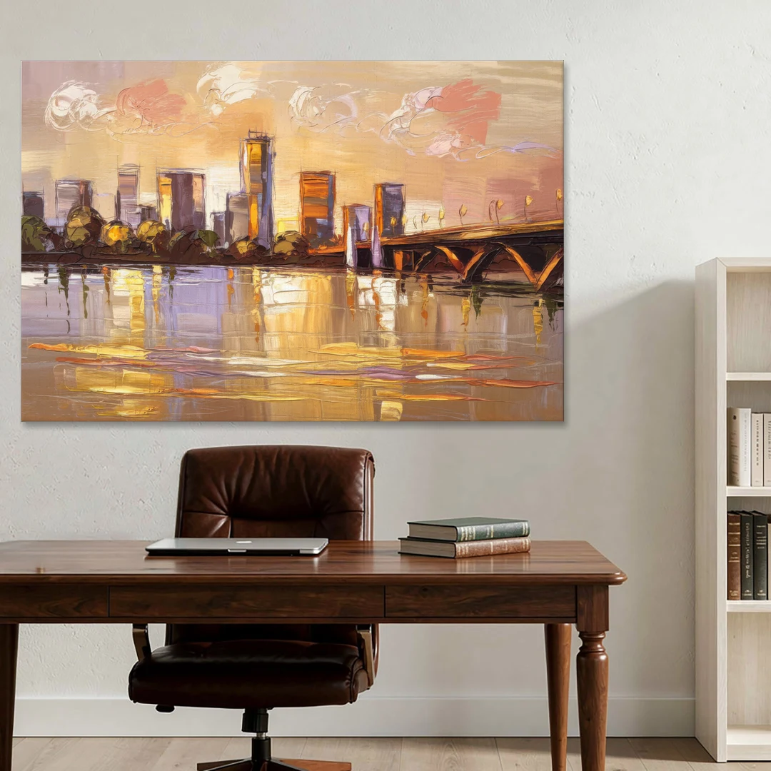 Baton Rouge Mississippi River View - Canvas Wall Art - Office - 60x40