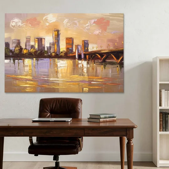 Baton Rouge Mississippi River View - Canvas Wall Art - Office - 60x40