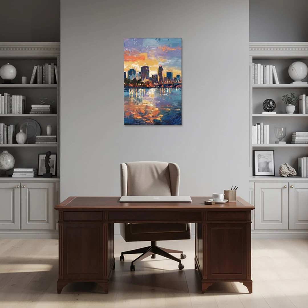 Baton Rouge Riverfront Beauty - Canvas Wall Art - Office - 24x36
