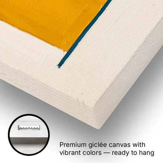 Bauhaus Wall Art with Yellow Block and Orange Square - Canvas Wall Art - Gallery Wrap Corner