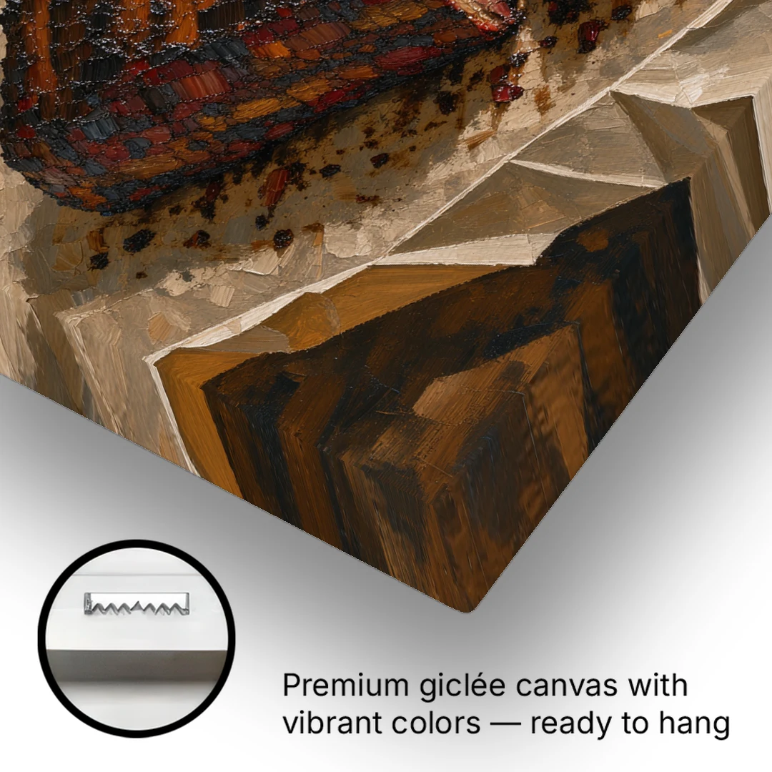 BBQ Art Smoked Brisket on Butcher Paper - Canvas Wall Art - Gallery Wrap Corner