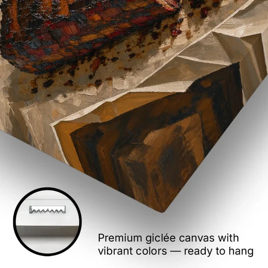 BBQ Art Smoked Brisket on Butcher Paper - Canvas Wall Art - Gallery Wrap Corner