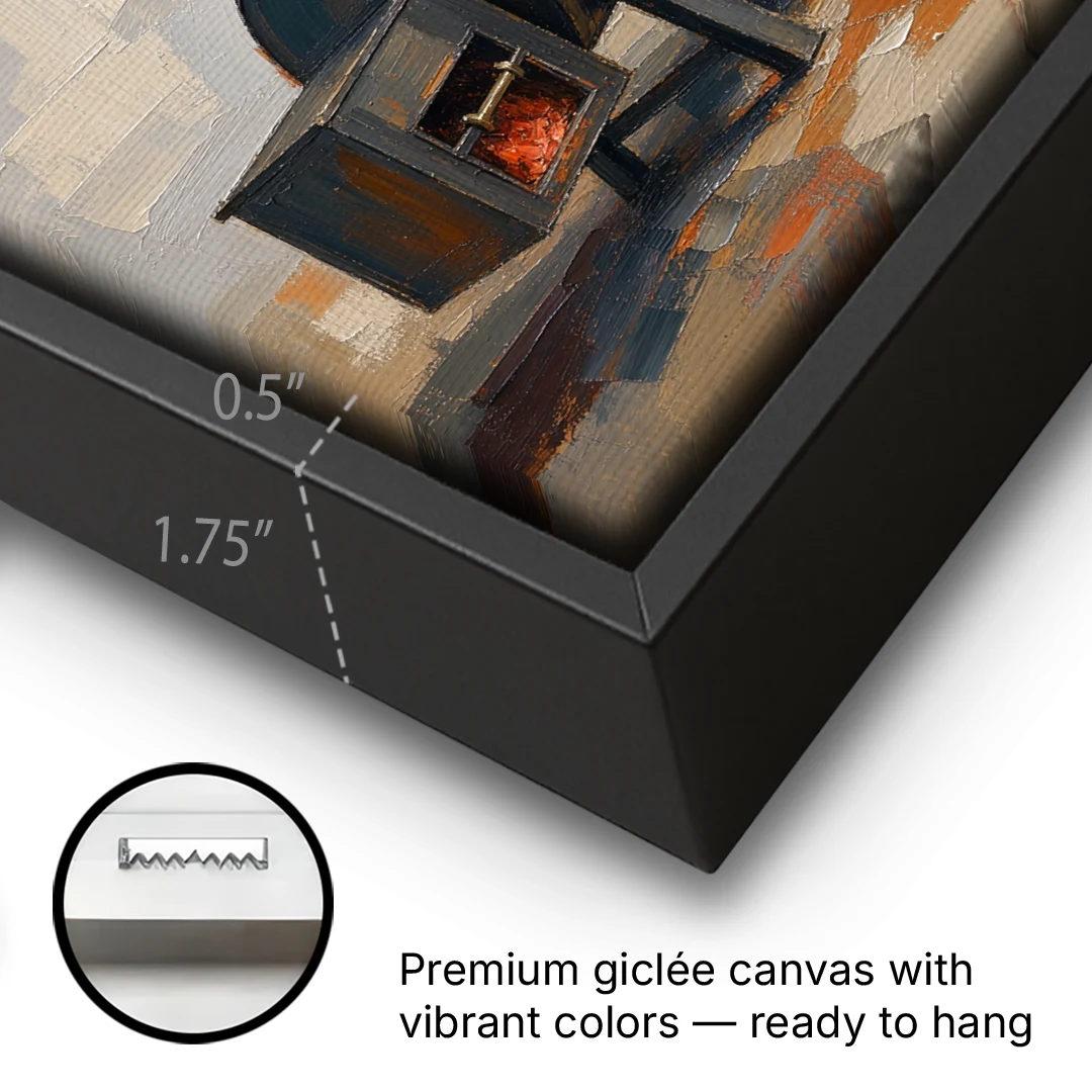 BBQ Decor Low and Slow Offset Smoker - Black Framed Canvas Wall Art - Gallery Wrap Corner