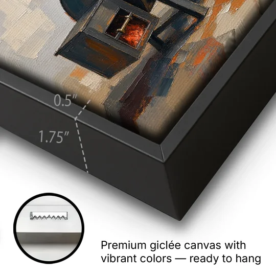 BBQ Decor Low and Slow Offset Smoker - Black Framed Canvas Wall Art - Gallery Wrap Corner