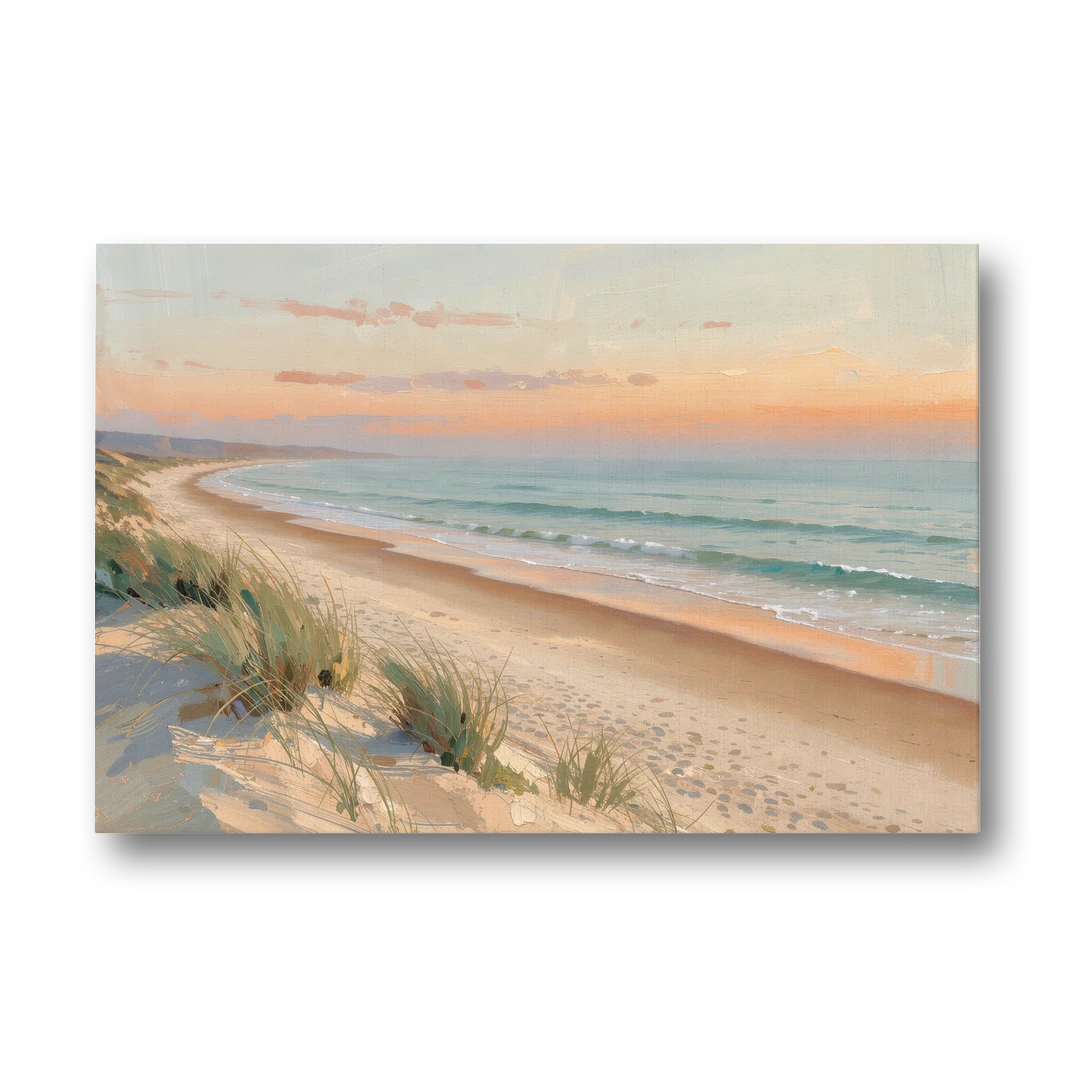 Beach Landscape Painting at First Light - Canvas Wall Art - Front
