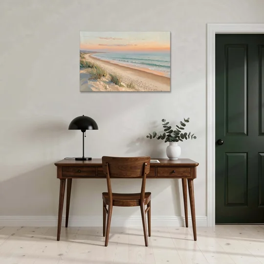 Beach Landscape Painting at First Light - Canvas Wall Art - Office - 36x24