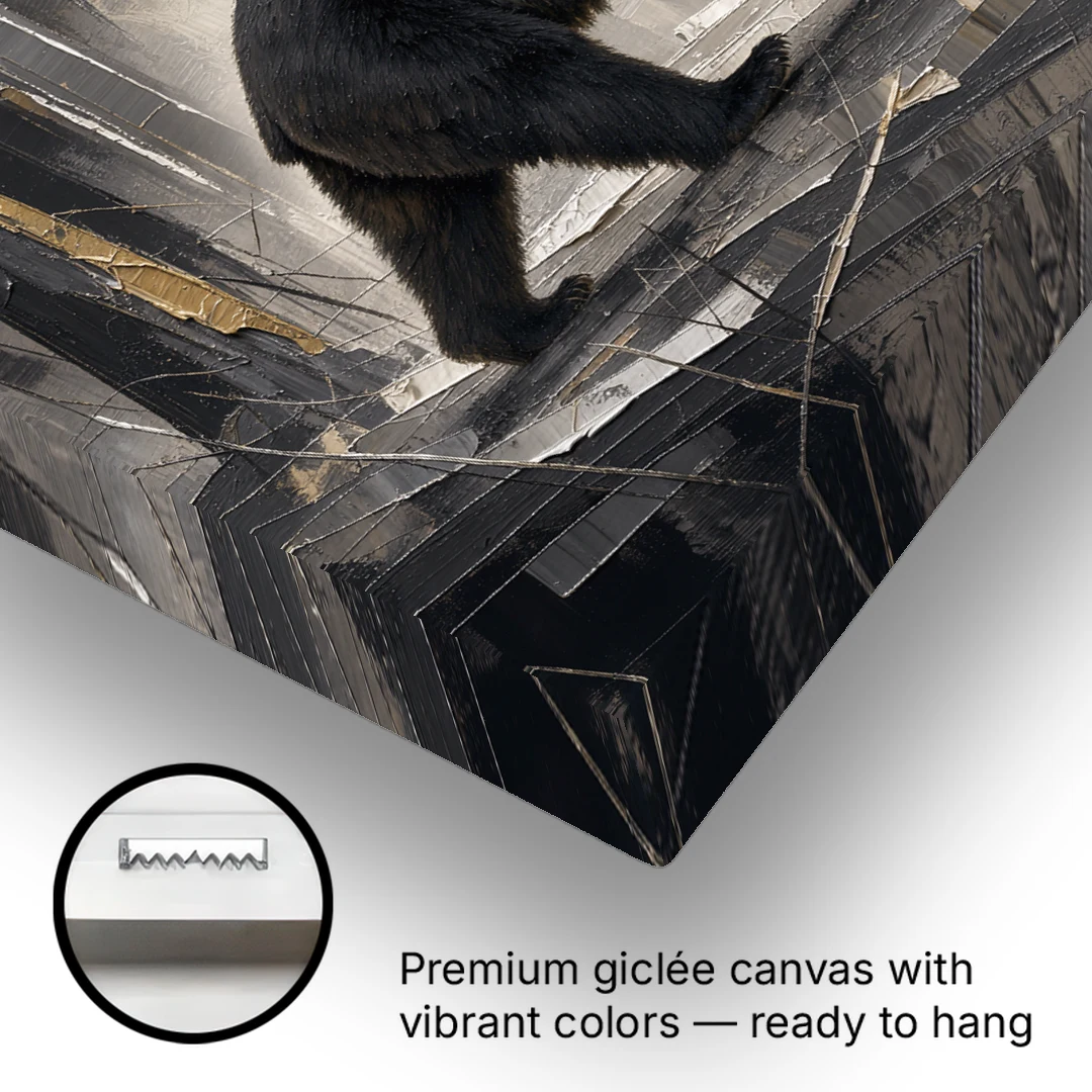 Bear Walking Through the Silver Woods - Canvas Wall Art - Gallery Wrap Corner