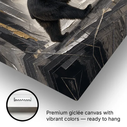Bear Walking Through the Silver Woods - Canvas Wall Art - Gallery Wrap Corner