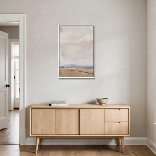 Bedroom Abstract Wall Art of Ochre Field - White Framed Canvas Wall Art - Coffee Table - 24x36