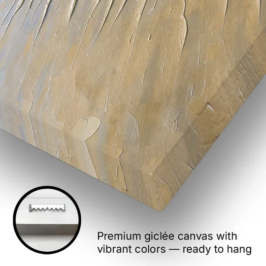 Beige Textured Wall Art of Rippled Tidal Sand - Canvas Wall Art - Gallery Wrap Corner