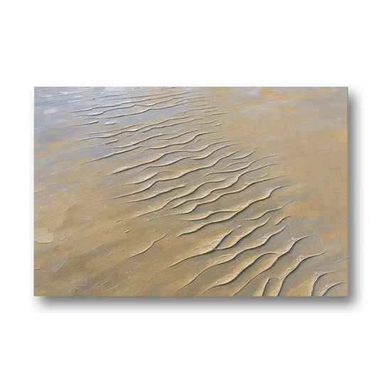 Beige Textured Wall Art of Rippled Tidal Sand - Canvas Wall Art - Front